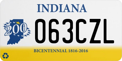 IN license plate 063CZL