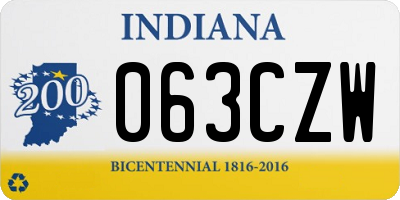 IN license plate 063CZW