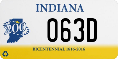 IN license plate 063D