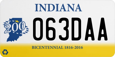 IN license plate 063DAA