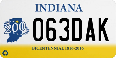 IN license plate 063DAK