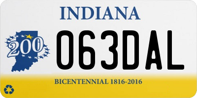 IN license plate 063DAL