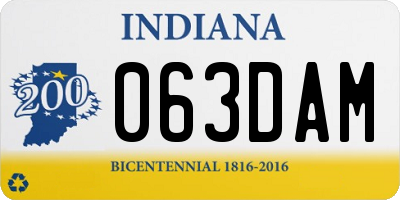 IN license plate 063DAM