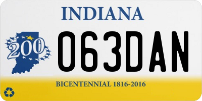 IN license plate 063DAN