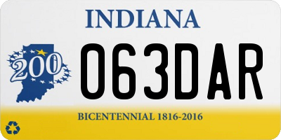 IN license plate 063DAR