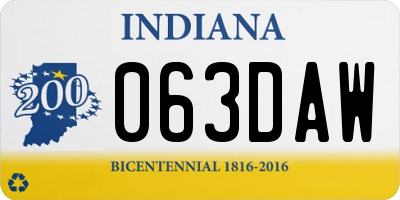 IN license plate 063DAW