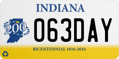 IN license plate 063DAY