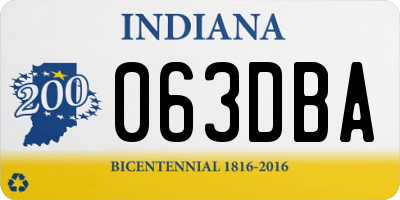 IN license plate 063DBA