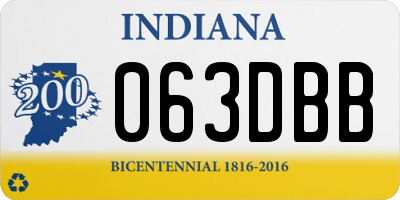 IN license plate 063DBB