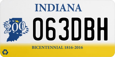 IN license plate 063DBH