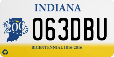 IN license plate 063DBU