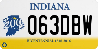 IN license plate 063DBW