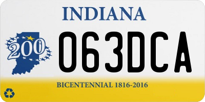 IN license plate 063DCA
