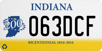 IN license plate 063DCF