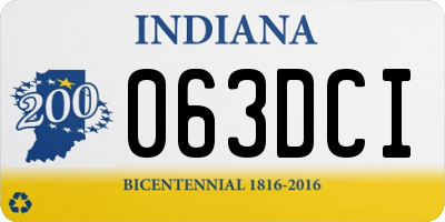 IN license plate 063DCI