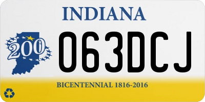 IN license plate 063DCJ