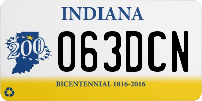 IN license plate 063DCN