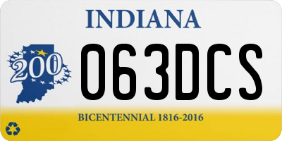 IN license plate 063DCS