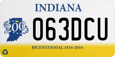 IN license plate 063DCU