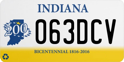 IN license plate 063DCV