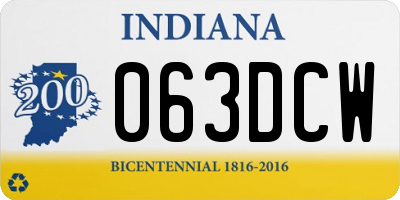 IN license plate 063DCW