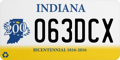 IN license plate 063DCX