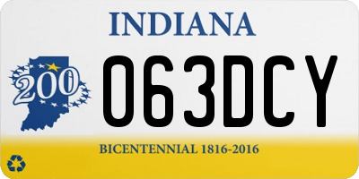 IN license plate 063DCY