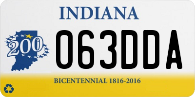 IN license plate 063DDA