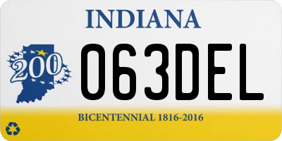 IN license plate 063DEL