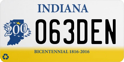 IN license plate 063DEN