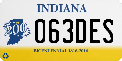 IN license plate 063DES