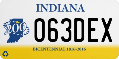 IN license plate 063DEX