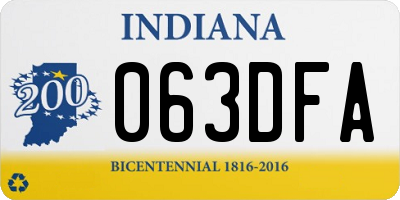 IN license plate 063DFA