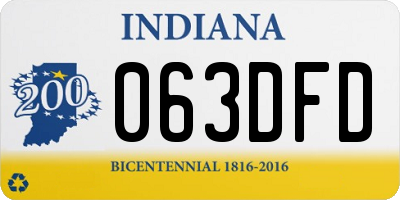 IN license plate 063DFD