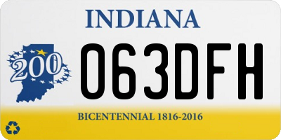 IN license plate 063DFH