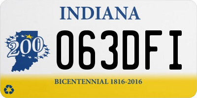 IN license plate 063DFI