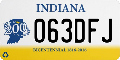 IN license plate 063DFJ