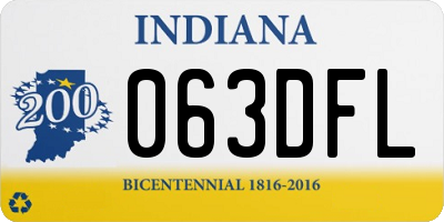IN license plate 063DFL