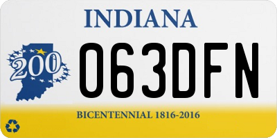 IN license plate 063DFN
