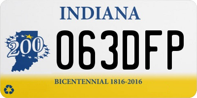 IN license plate 063DFP