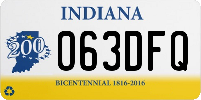IN license plate 063DFQ