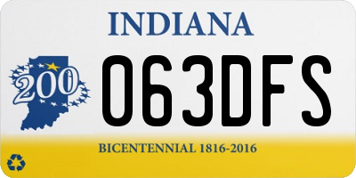 IN license plate 063DFS