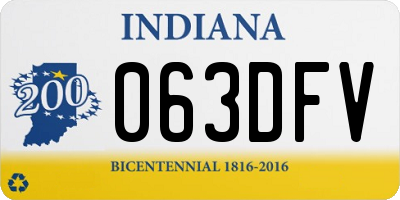 IN license plate 063DFV