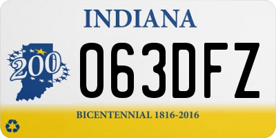 IN license plate 063DFZ