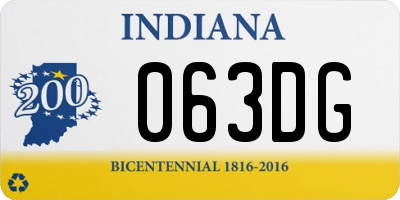 IN license plate 063DG