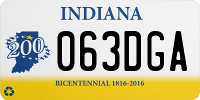 IN license plate 063DGA