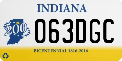 IN license plate 063DGC