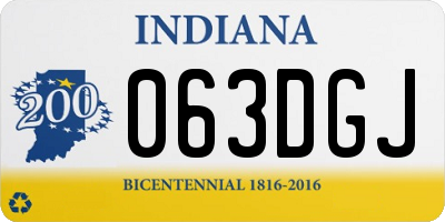 IN license plate 063DGJ