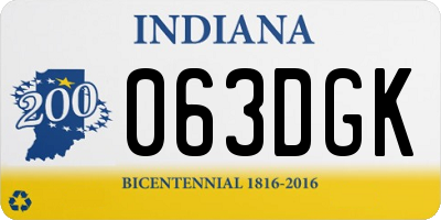 IN license plate 063DGK