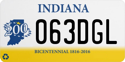 IN license plate 063DGL